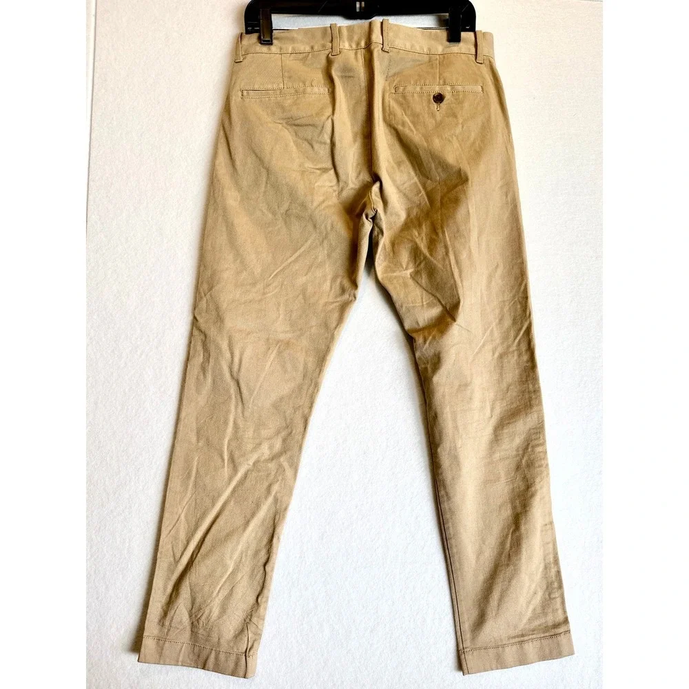 J.Crew Chino Pants Mens 30x30 Khaki Flex Slim Fit Flat Front J1081